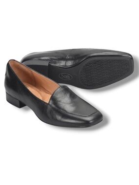 Sofft Women’s Eldyn Black Leather Dress Loafers Chic & Preppy Shoes